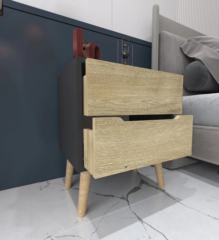 Flora - Anthracite, Sapphire Oak