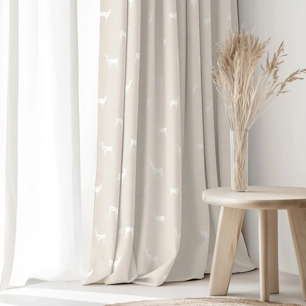 Goldea natura karácsonyi drapéria - szarvasok természetes talajon 160x135 cm