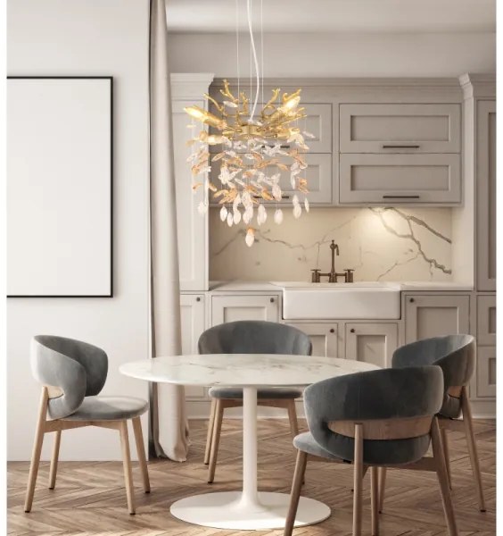 Globo 64138HG - Kábelen függesztett QUEENA csillár 4xE14/40W/230V arany