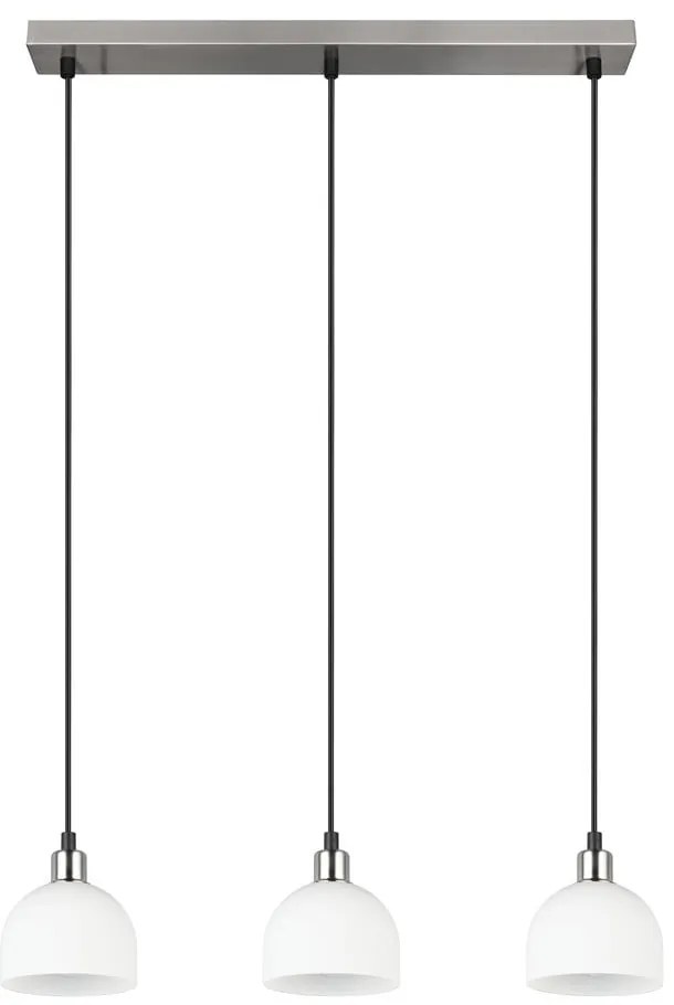 Fehér-ezüstszínű függőlámpa üveg búrával Molly – Trio