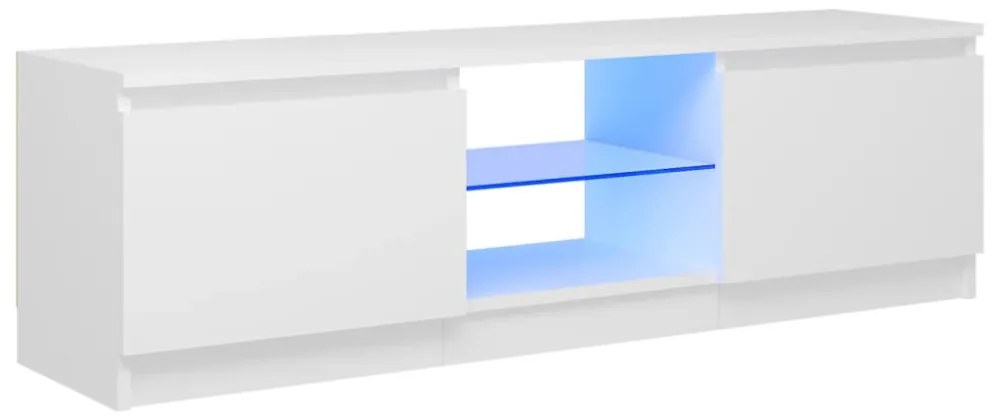fehér TV-szekrény LED lámpákkal 120 x 30 x 35,5 cm