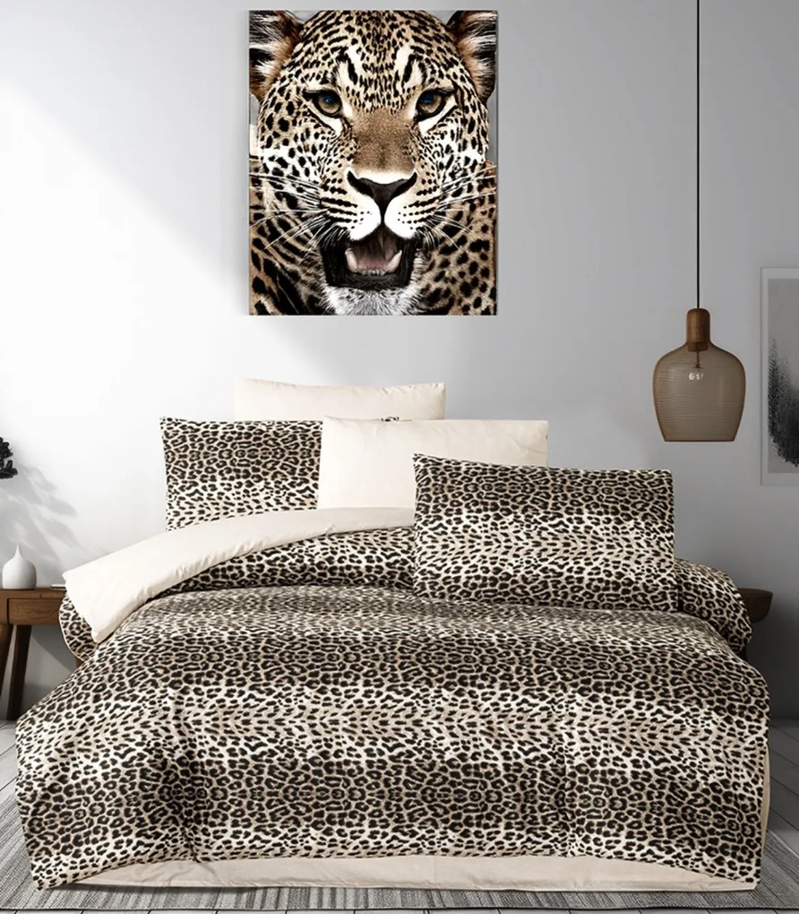 Leopard pamut ágyneműhuzat 200x140cm+90x70cm TiaHome