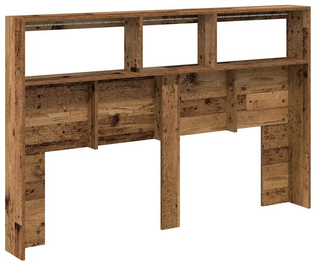antik fa áthidalószekrény LED-világítással 160 x 17 x 102 cm