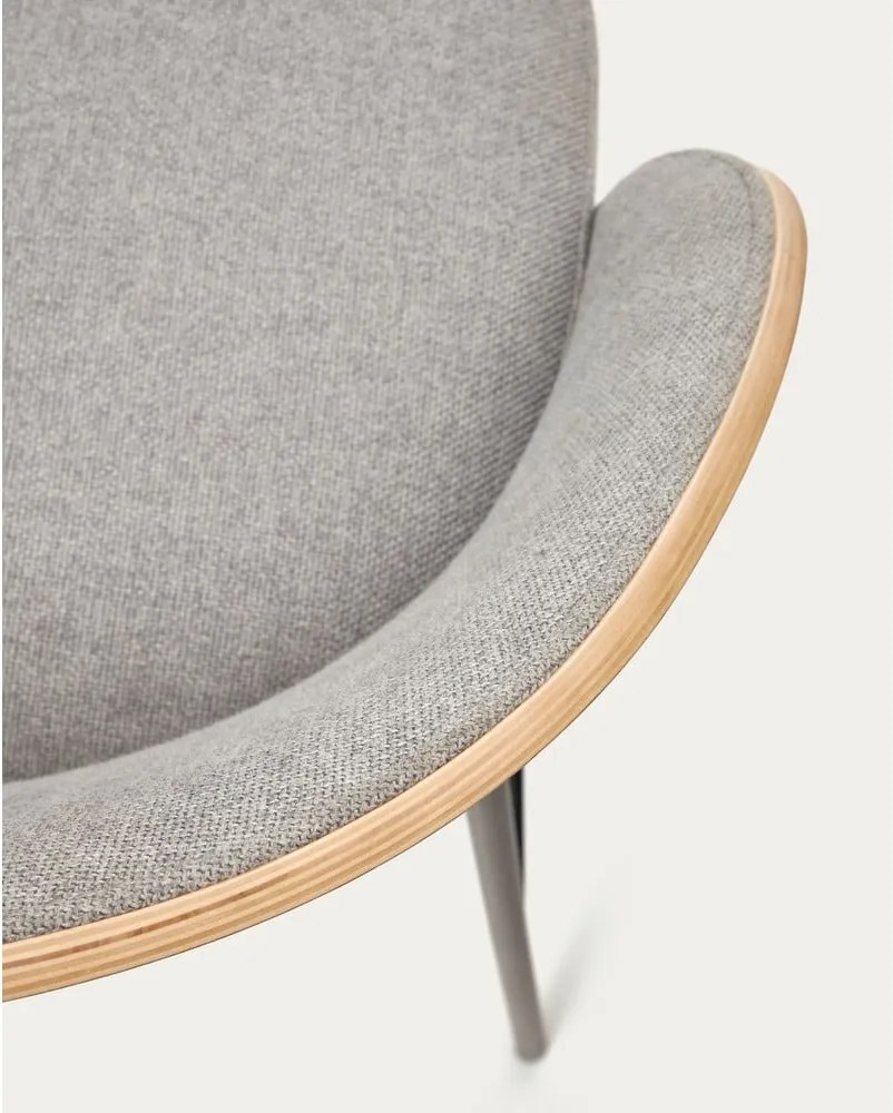 Szürke-natúr színű bárszék (ülésmagasság 77 cm) Eamy – Kave Home