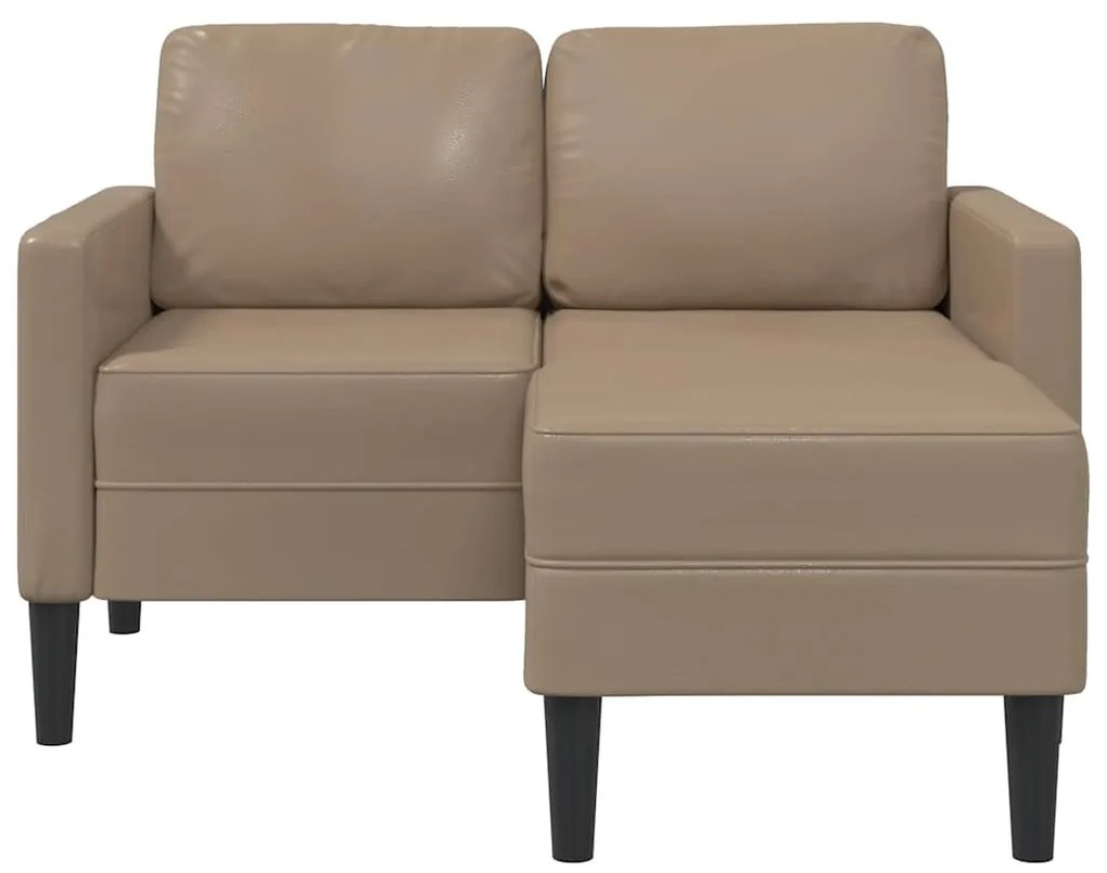 cappuccino műbőr 2 üléses kanapé L-alakú kanapéval 125 cm