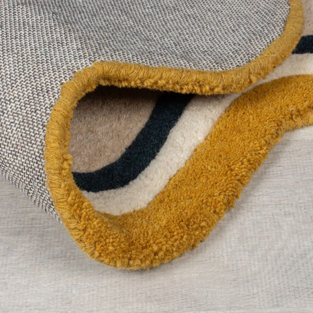 Krémszínű kézi szövésű gyapjú szőnyeg 160x230 cm Leo Scallop – Flair Rugs