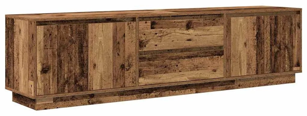 antik fa színű TV-szekrény LED-lámpákkal 193,5x41x50 cm