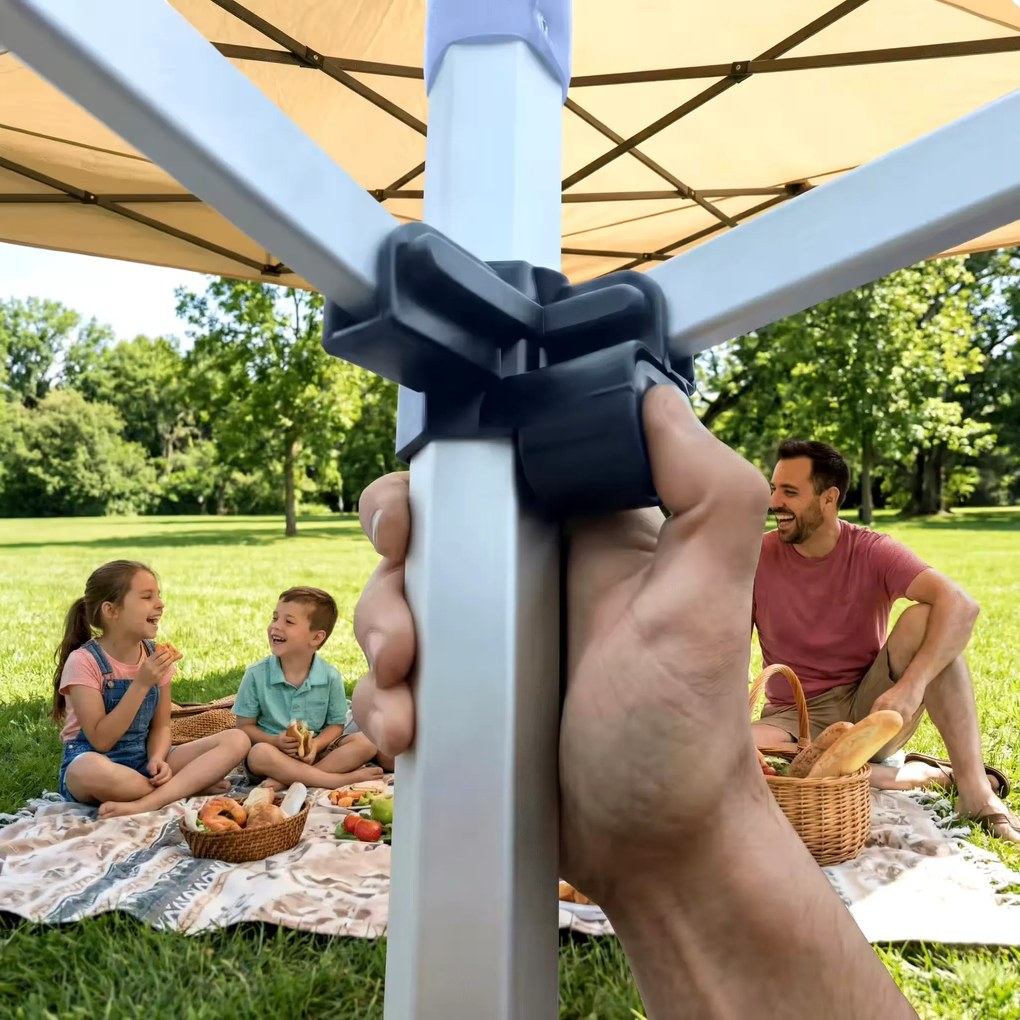 Kerti sátrak 2×3 m alumíniumból, falak nélkül | Gyors felállítás és masszív, könnyű váz - 3 oldalfal nélkül - Piros