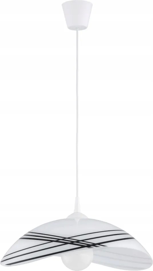 Függő lámpa Bratek Fekete-fehér aszimmetrikus csíkos kalap étkezőbe