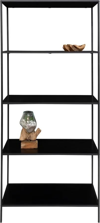 Fekete fém könyvespolc 80x170x36 cm Vita – House Nordic