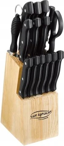 Késkészlet, 15 db-os, rozsdamentes acél +késblokk