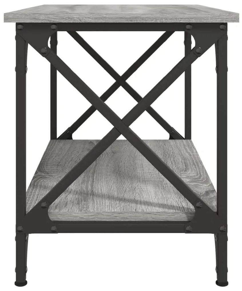 Szürke sonoma színű szerelt fa kisasztal 55x38x45 cm