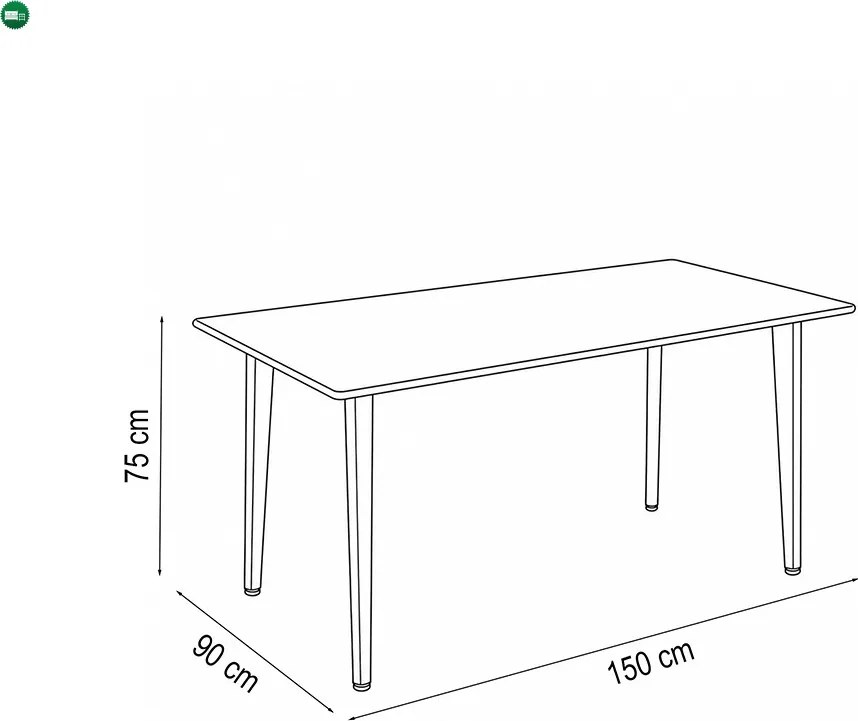 Silla 150 6+1 étkező garnitúra fekete-szürke