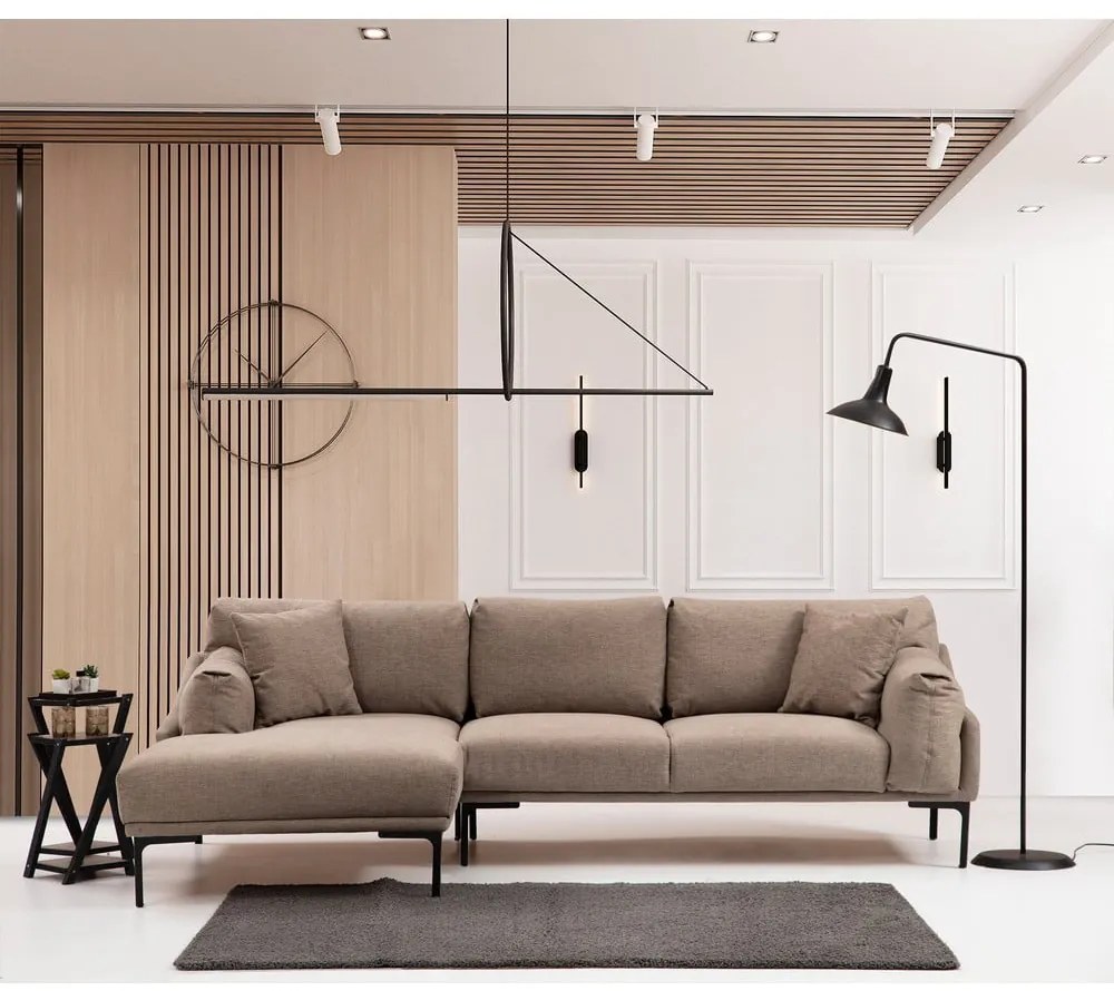 Leo bézs sarokkanapé, bal oldali - Artie