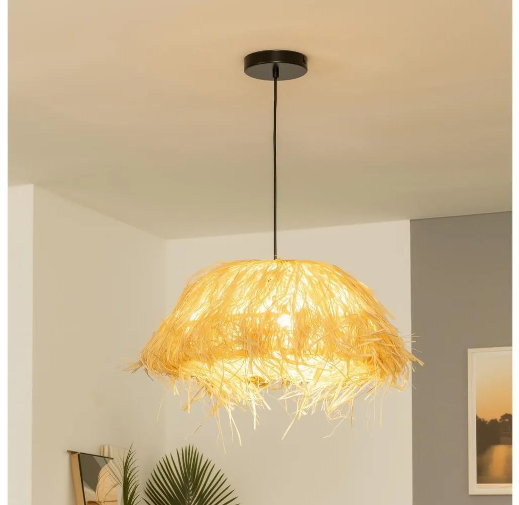Brilagi - CERIA BOHO LED függőlámpa kábelen 1xE27/40W/230V, átm. 40 cm, rafia