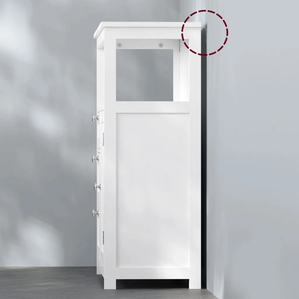 Komoda 60x30x80cm, mdf, bílá, AUK-E1154 WT
