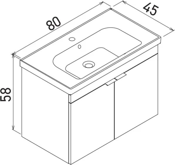 Desna mosdószekrény, 80 cm – TR785PNC1357