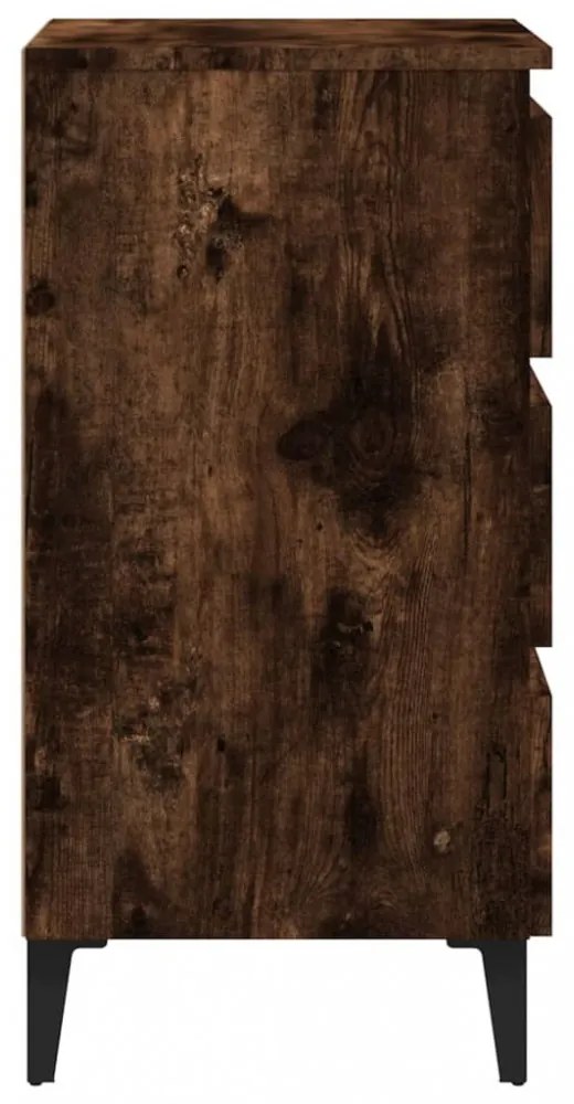 füstös tölgy színű éjjeliszekrény fémlábakkal 40 x 35 x 69 cm