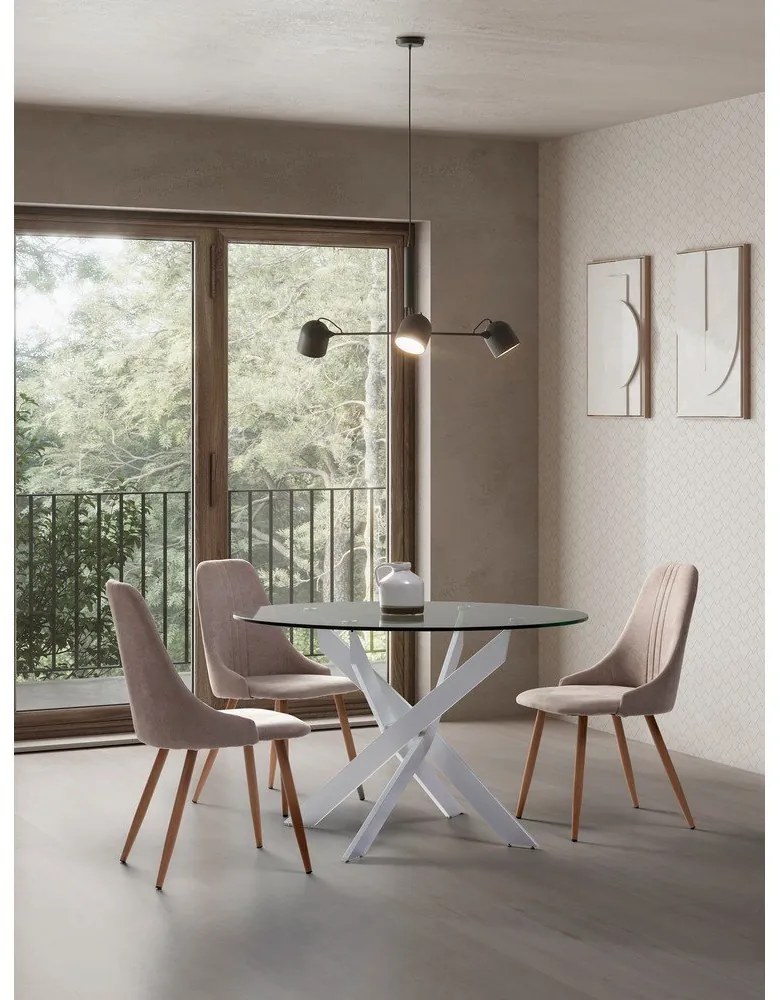 Kerek étkezőasztal üveg asztallappal 120x120 cm Ruth – Marckeric