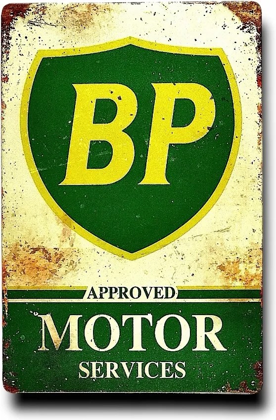 Tábla Fém Díszlemez Bp Szerviz Garázs Mechanika Logó Retro Klasszikus