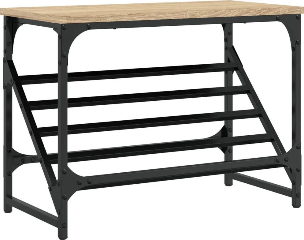 vidaXL sonoma tölgy színű szerelt fa cipőtartó 60x30x45 cm