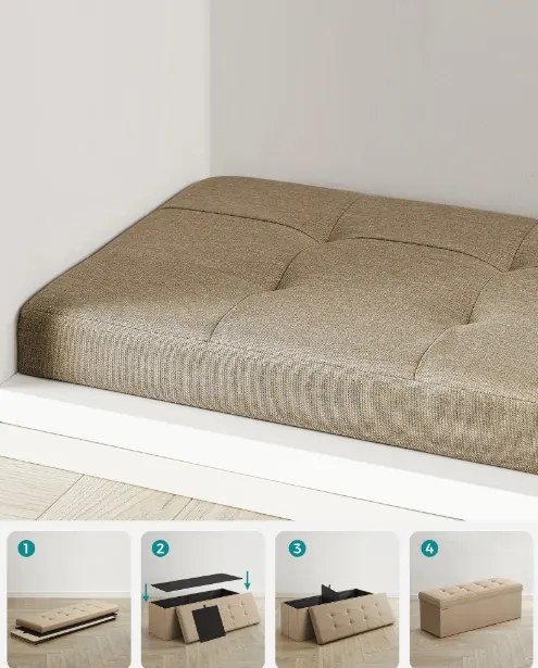 Taburette tárolóhellyel OTTOMAN 110x38 cm, világosbarna