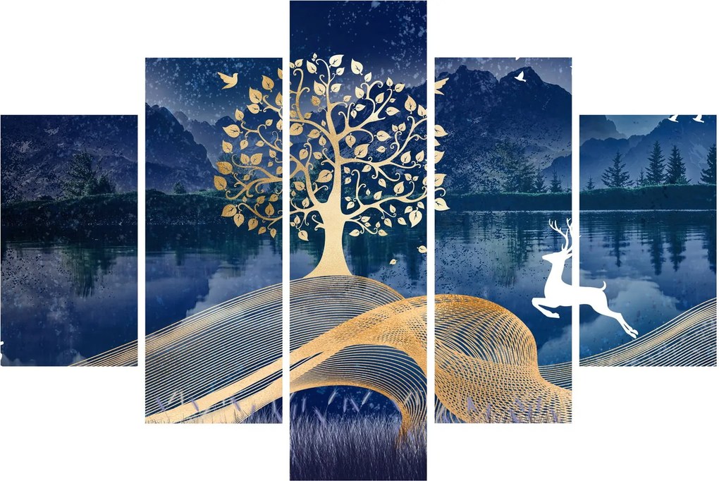 Szarvas képe teliholdkor (150x105 cm)