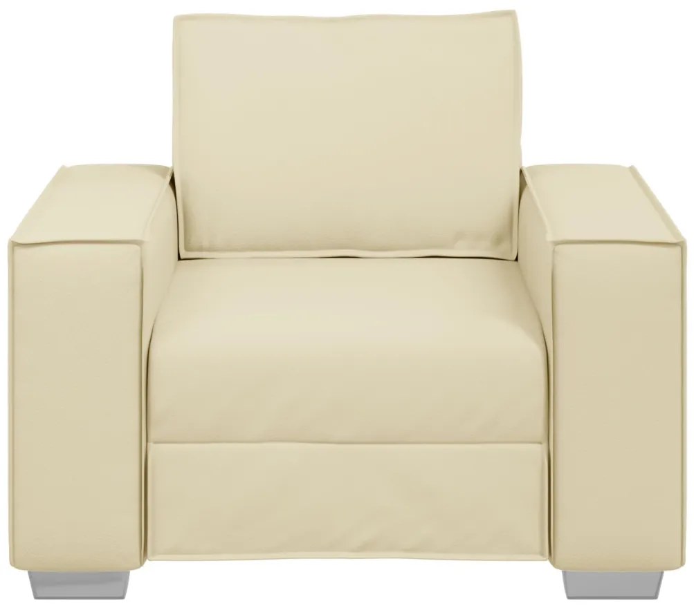 Krémszínű Fotel 59 cm Műbőrből