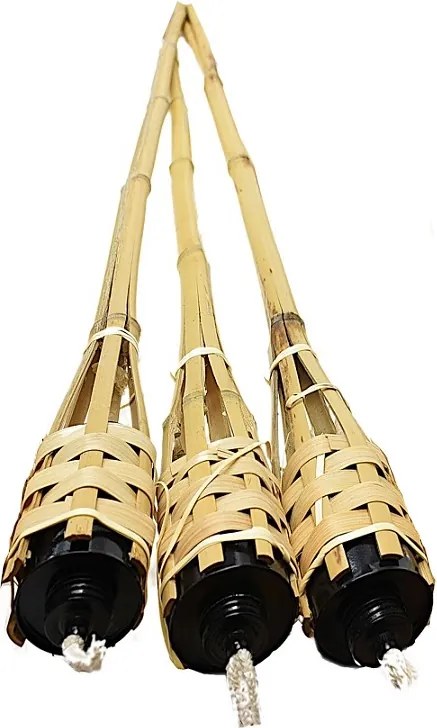 Fáklya bambusz kerti lámpa gömb Prémium 120cm x 3 db