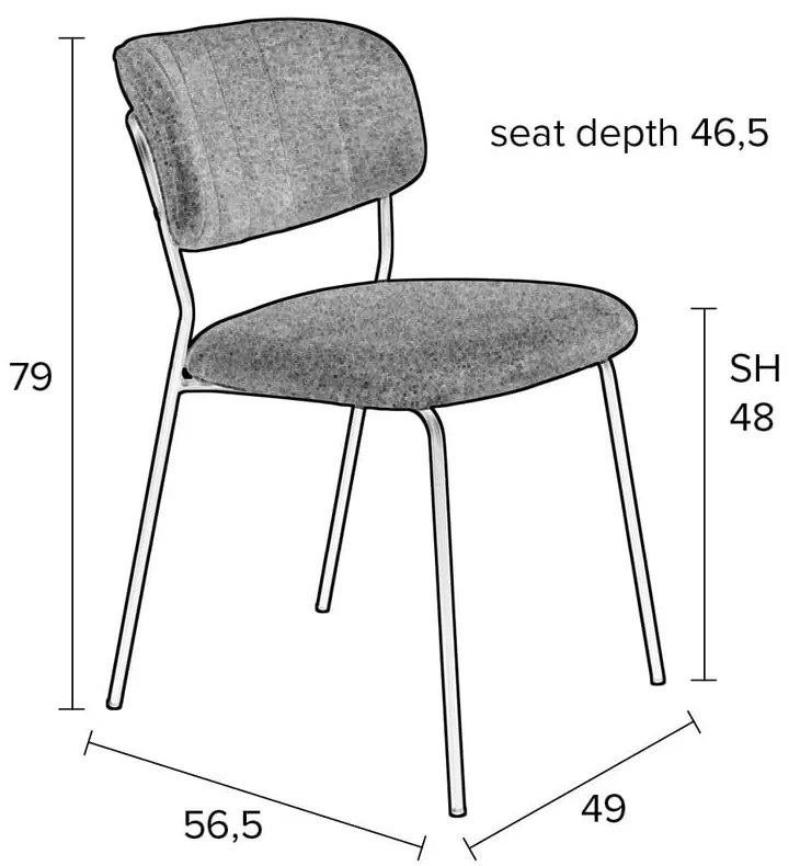 Sötétzöld étkezőszék szett 2 db-os Jolien – White Label