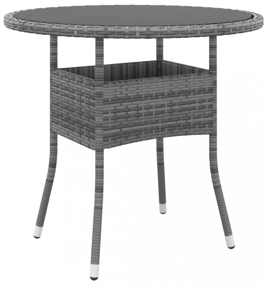 vidaXL 5 részes szürke polyrattan kerti étkezőgarnitúra