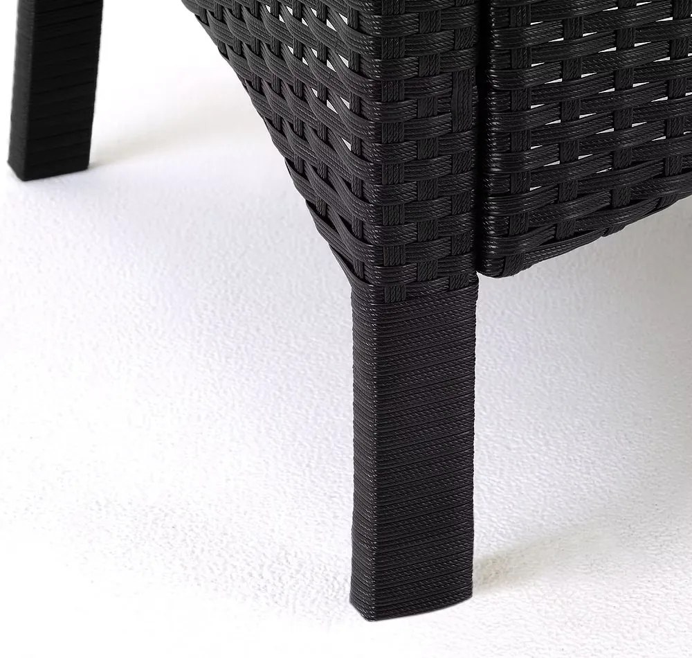 Casaria® Kerti rattan garnitúra Berlin 1+8 - fekete/fa