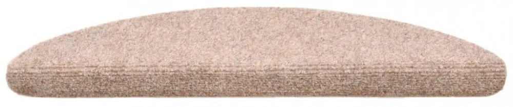 15 db öntapadós lépcsőszőnyeg 56 x 17 x 3 cm világosbarna félkör alakú