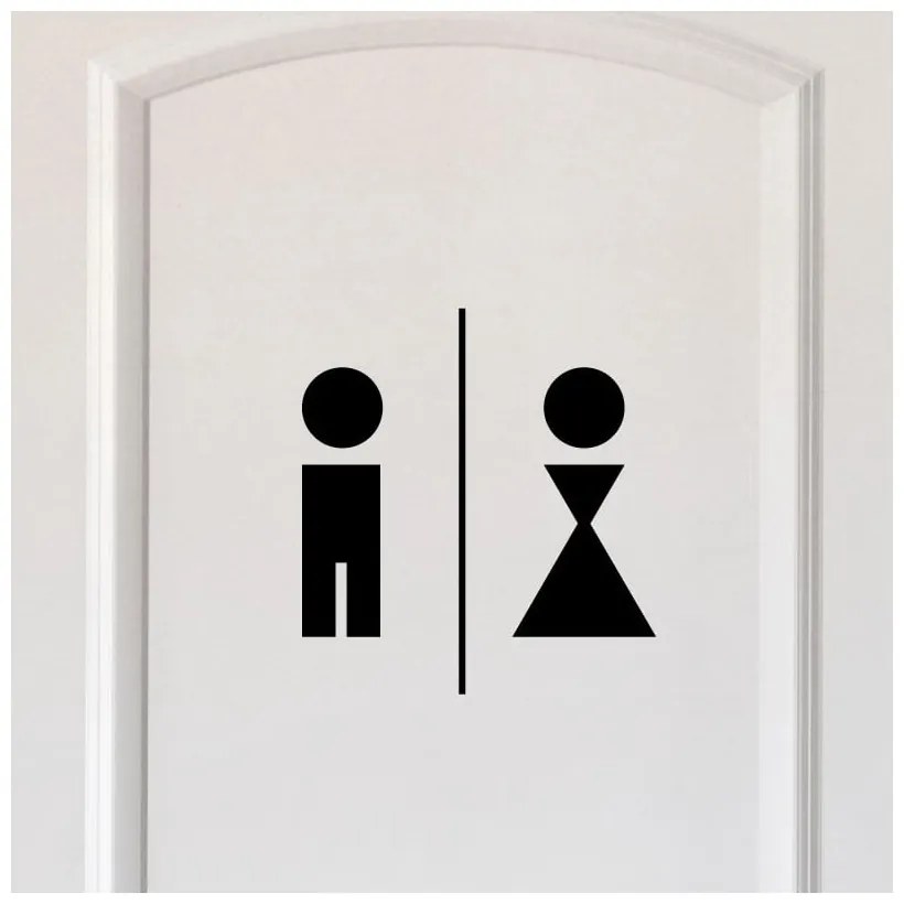 Man And Woman Restroom fekete matrica - Ambiance