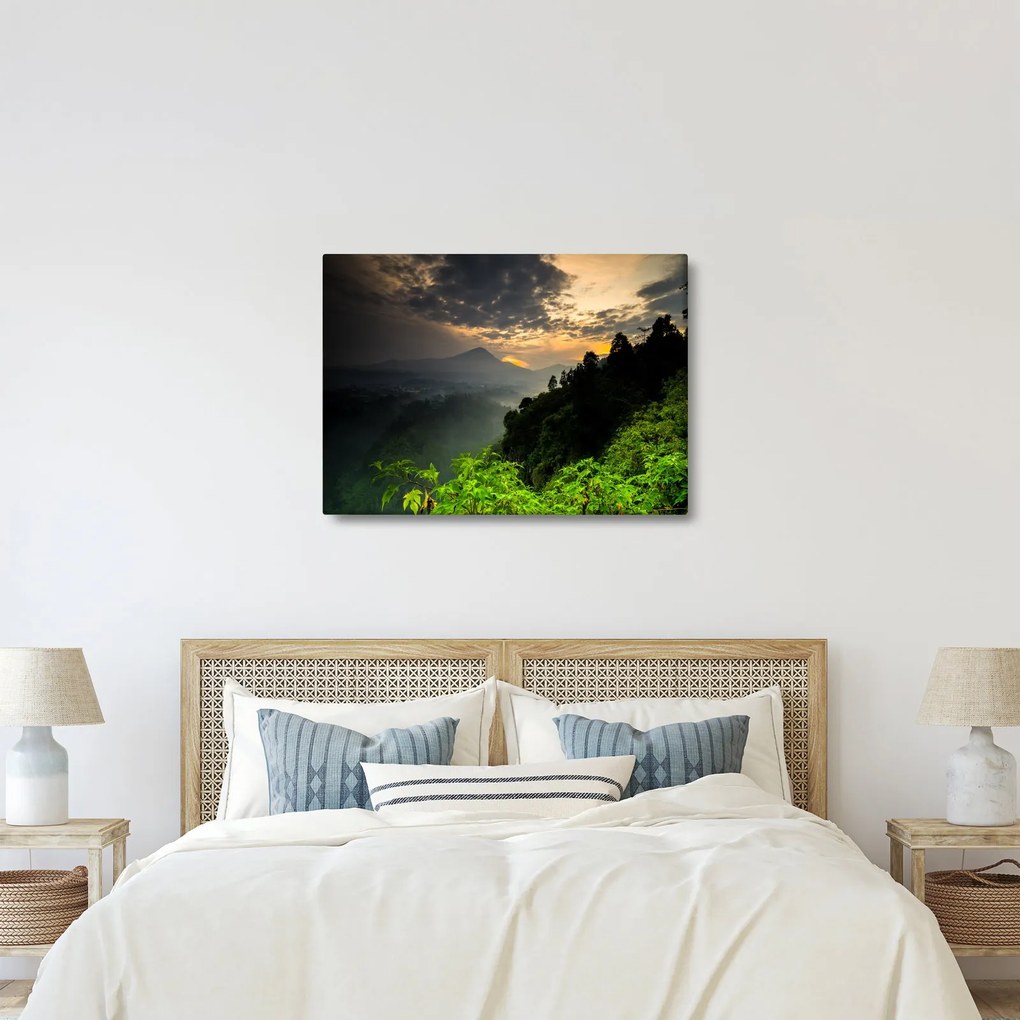 Kép - zöld hegyvidéki táj (70x50 cm)