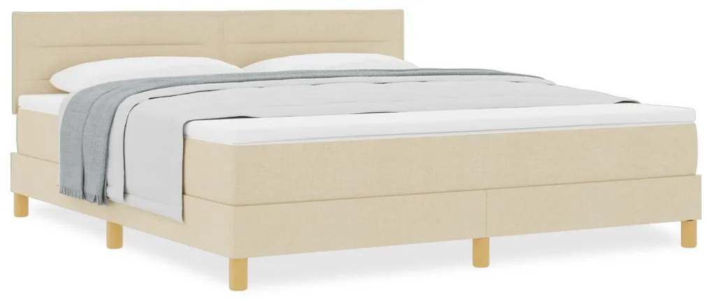 Box Spring Ágy Matrac Alap Krém 180x200 cm Szövet