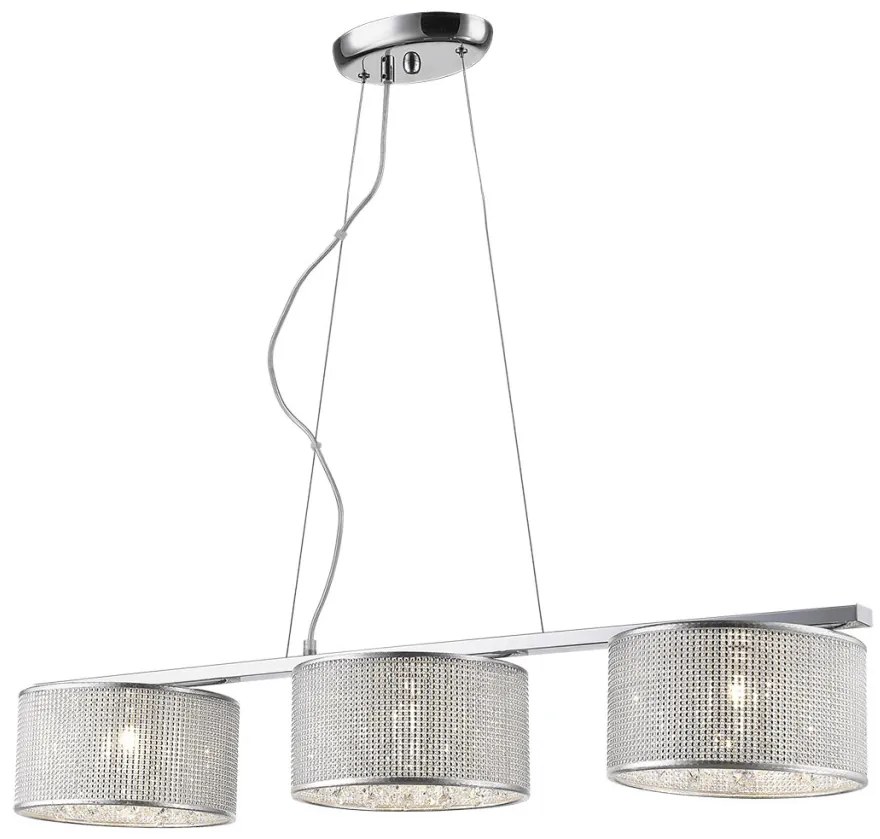 ITALUX P0173-03Y-CH QUARTZ Kristály Függesztett Lámpa Króm, Ezüst G9 IP20