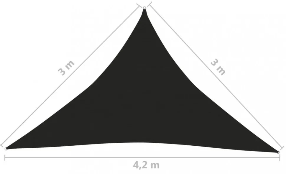 fekete HDPE napvitorla 160 g/m² 3 x 3 x 4,2 m