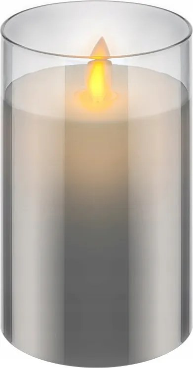 Led gyertya valódi viaszból, üvegben, 7,5x12,5cm