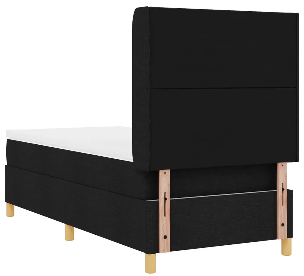 Boxspring Ágy Mattal és LED Fekete 100x200 cm Szövet