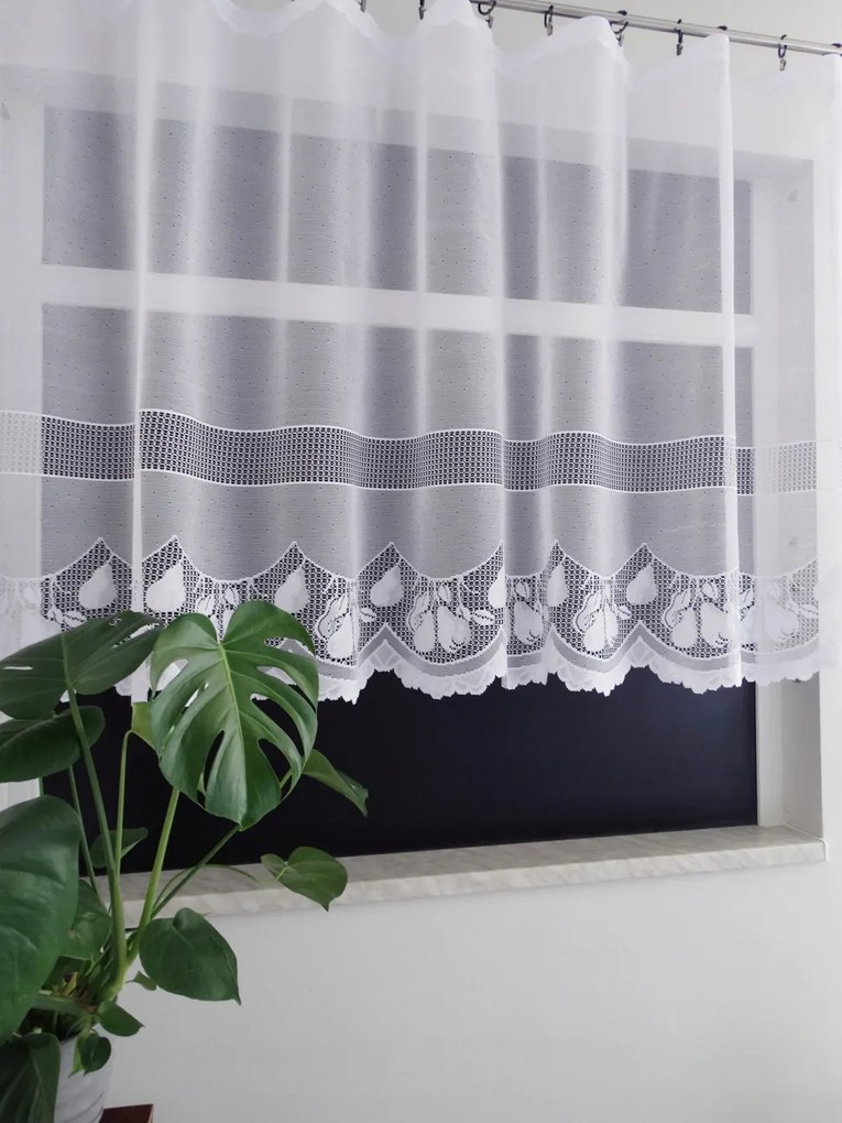 Mg Függöny Gyümölcs 638/68 Fehér 350x150cm készre varrva Bt M