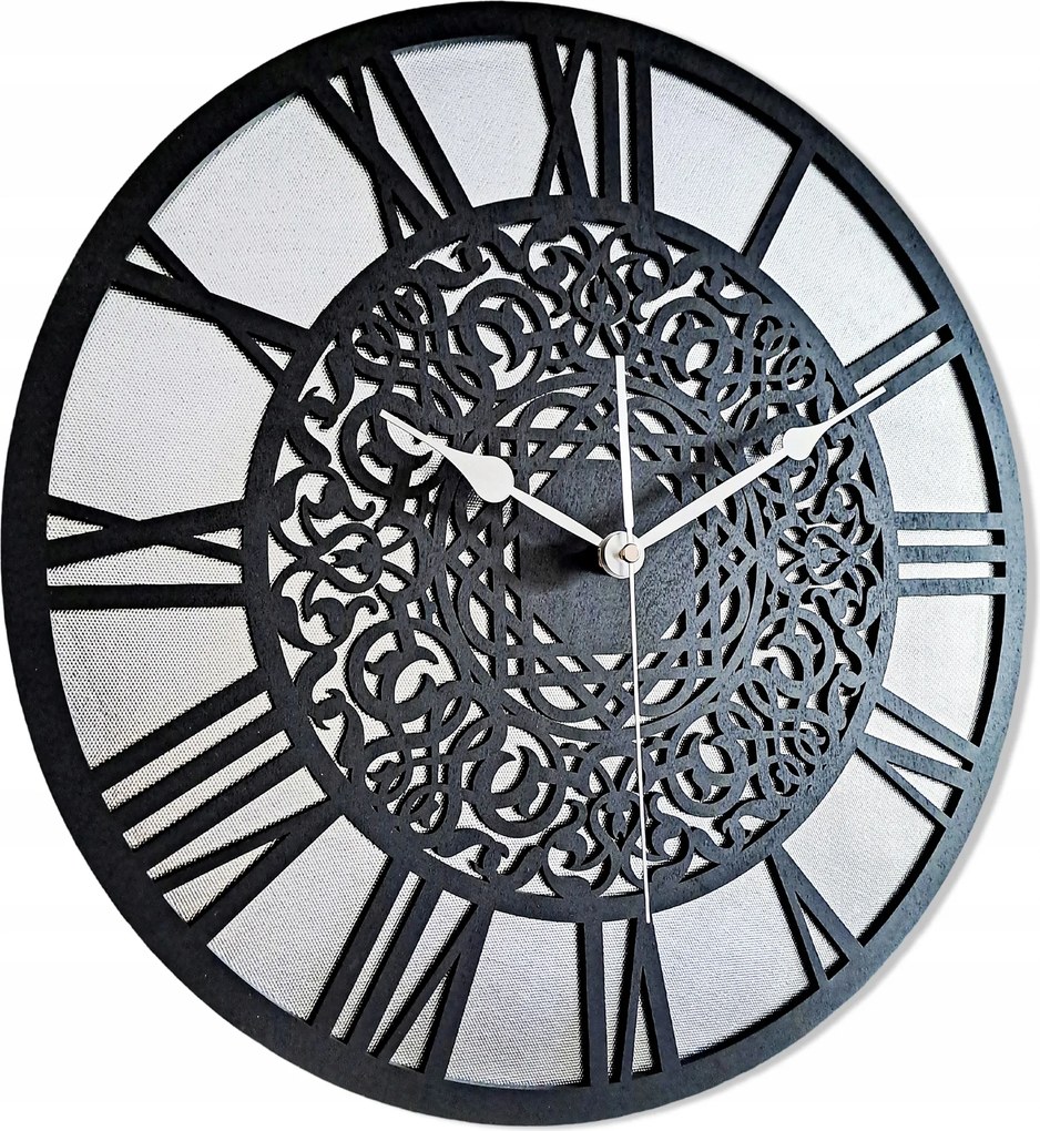 Dekoratív, Nagy Falióra, Ezüst/fekete,marokkói Dísz,glamour