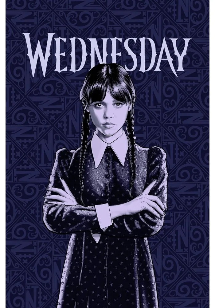 Sötétkék fleece gyerek takaró 100x150 cm Wednesday – Jerry Fabrics