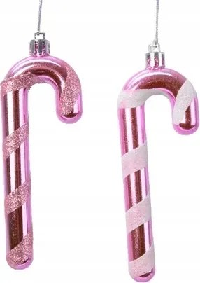 Karácsonyfa medál cukorka pálca rózsaszín 12 cm karácsonyfa