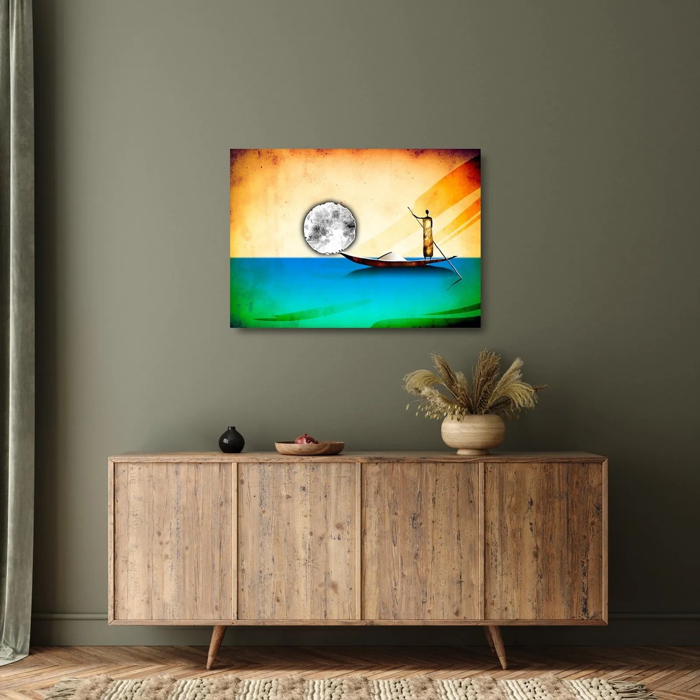 Festés - Ősi festészet (üvegen) (70x50 cm)
