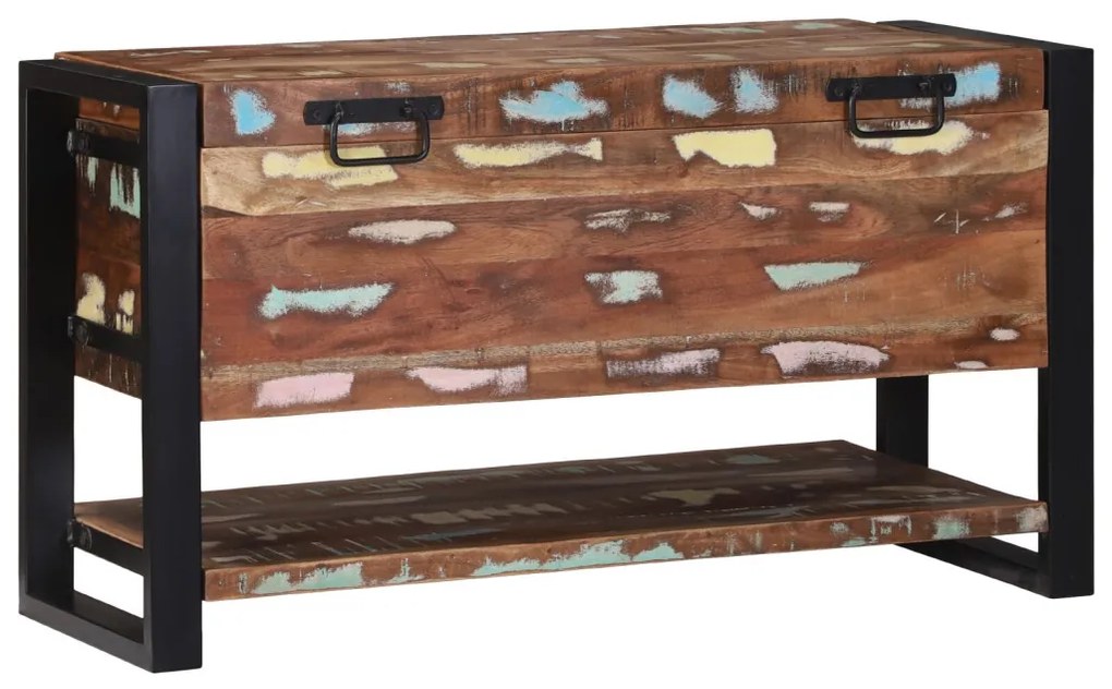 Tároló láda Többszínű 80x35x45 cm Tömör Fa Újrahasznosított