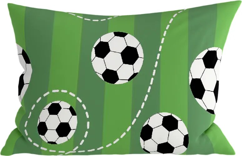 Polipamut párnahuzat FOOTBALL TIME POLY 50x70 cm, zöld