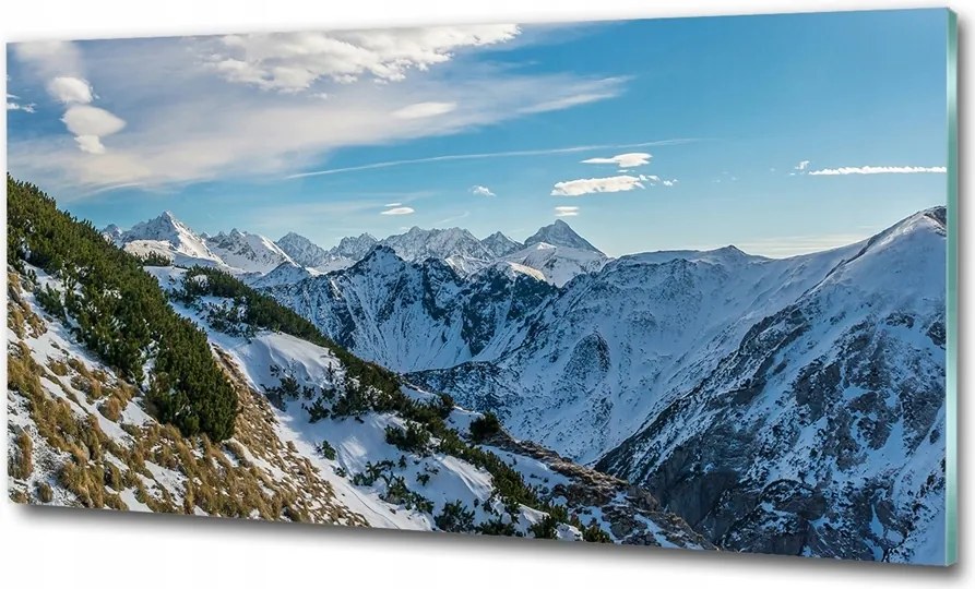 Fotó üvegkép Napfelkelte Tátra 125x50