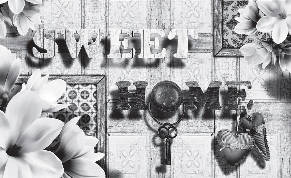 Fotótapéta Sweet Home Vintage Monokróm Vinil 254x184 +ragasztó