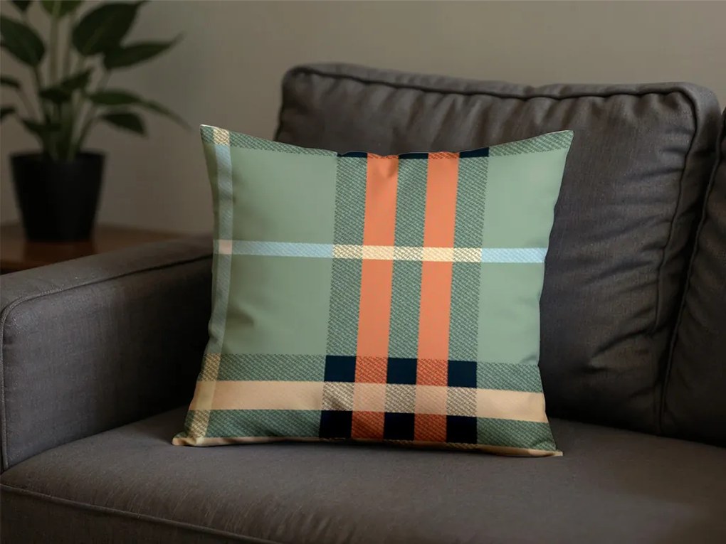 2 db díszpárna huzat szett PLAIDORY mikroszálas, 45x45 cm, zöld
